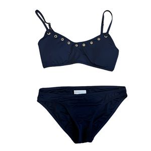 michael kors navy and gold grommet bikini size S